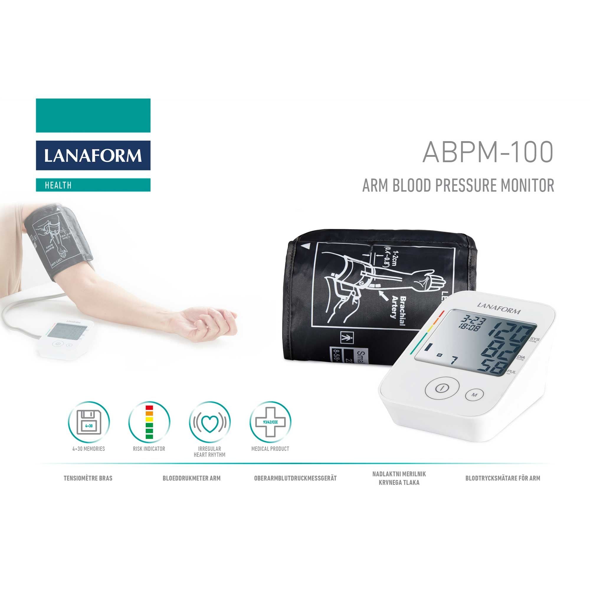 Lanaform ABPM-100 – Överarmsblodtrycksmätare med automatisk mätning