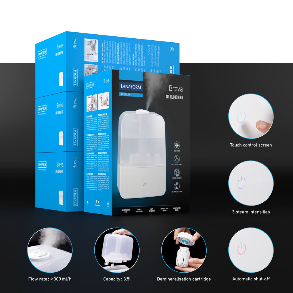 Lanaform Breva – Compact humidifier with adjustable mist output and quiet operation