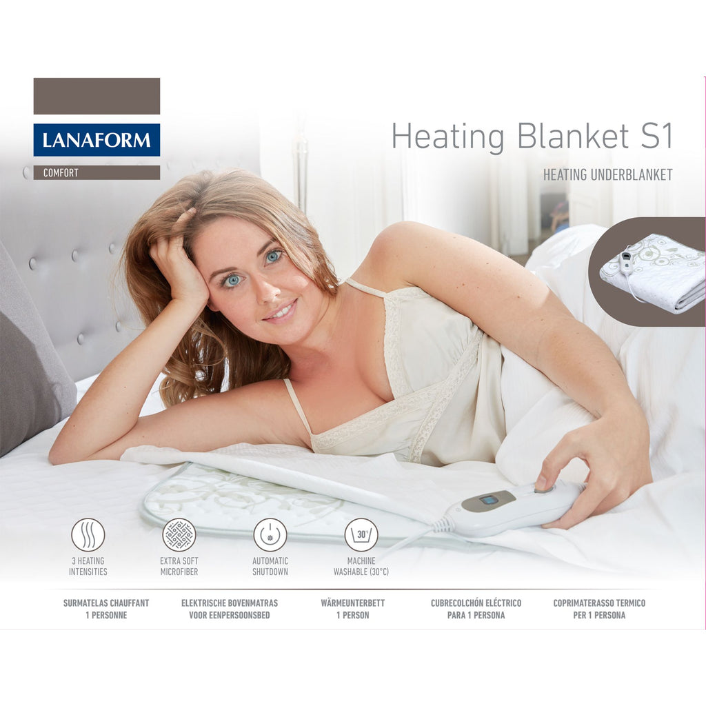 Lanaform Heating Blanket S1 – Elektriskt värmetäcke / värmemadrass för enkelsäng