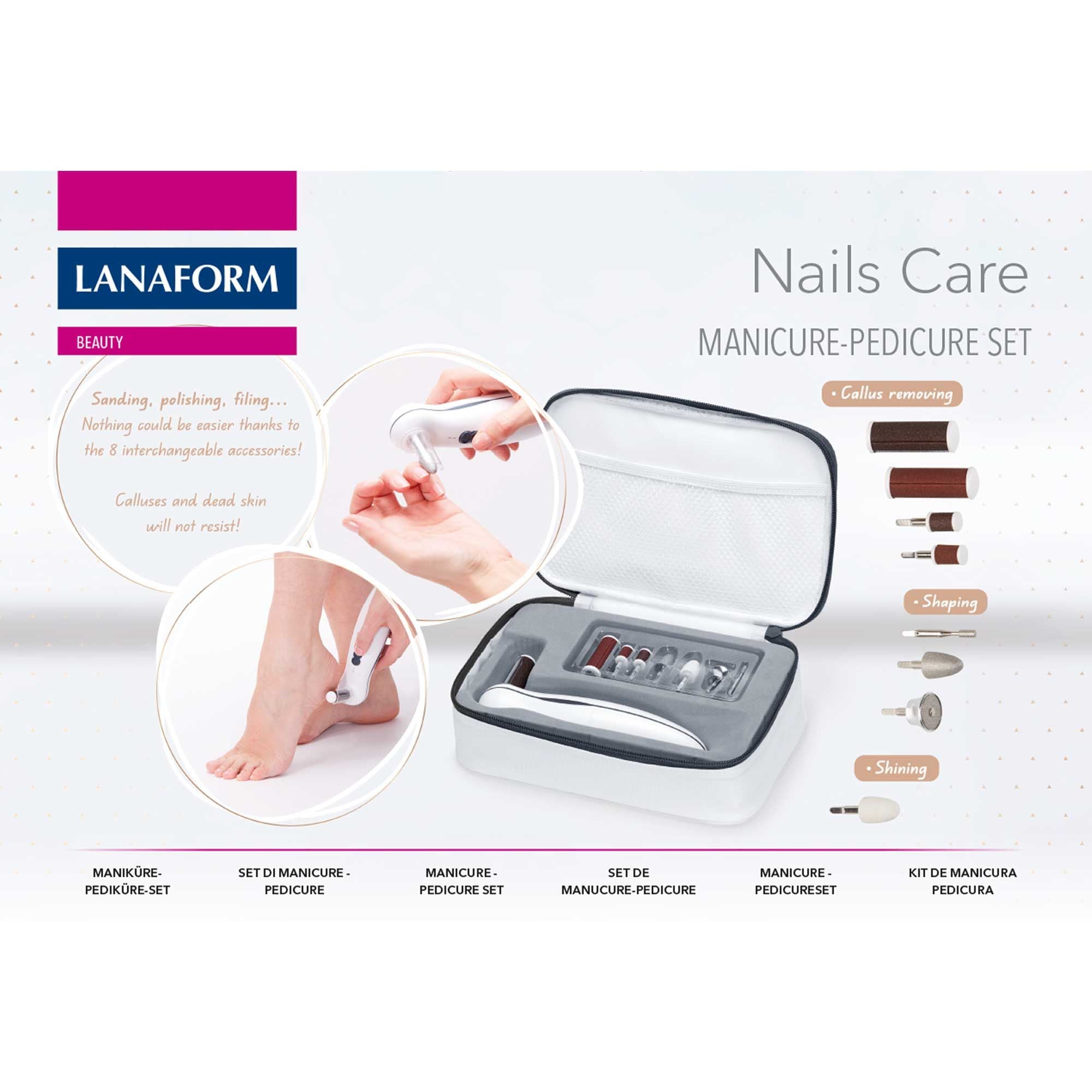 Lanaform Nails Care – Kompakt manikyr- och pedikyrset med 5 tillbehör