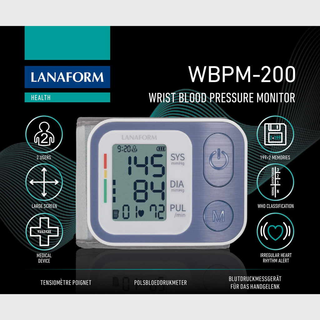 Lanaform WBPM-200 – Automatisk blodtrycksmätare för handleden med hög noggrannhet