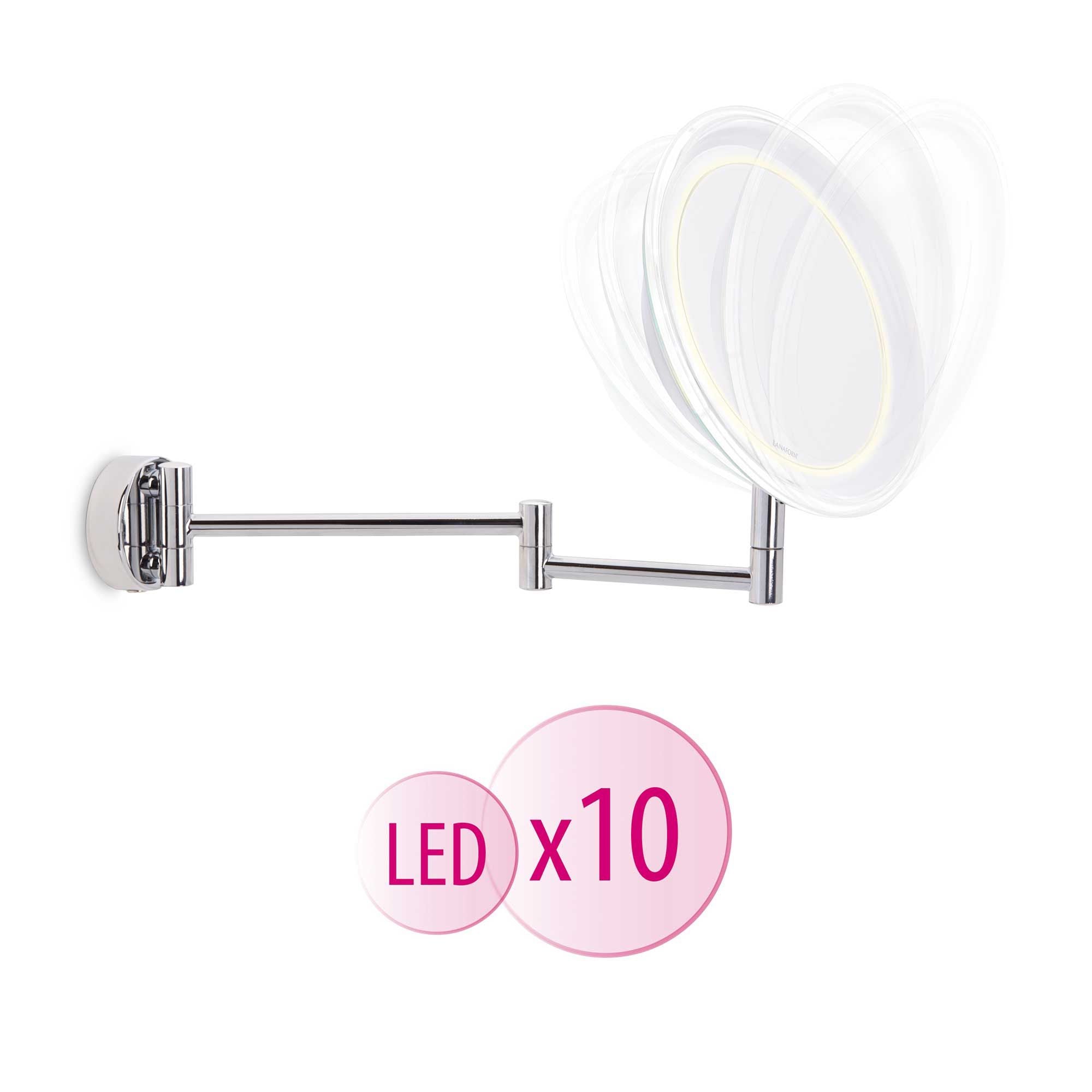 Lanaform Wall Mirror x10 – Väggspegel med 10x förstoring för detaljarbete